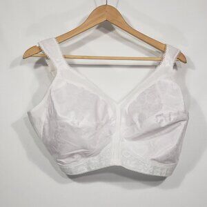 NWOT Playtex 18 Hour White Full Coverage Wireless Bra 46DD Floral …